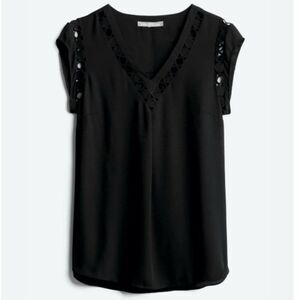 Daniel Rainn Kabari Cutout Detail Blouse,‎ Black, Size M Stitch Fix nwt